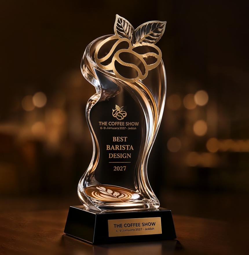 Crystal trophy for the Barista Competition